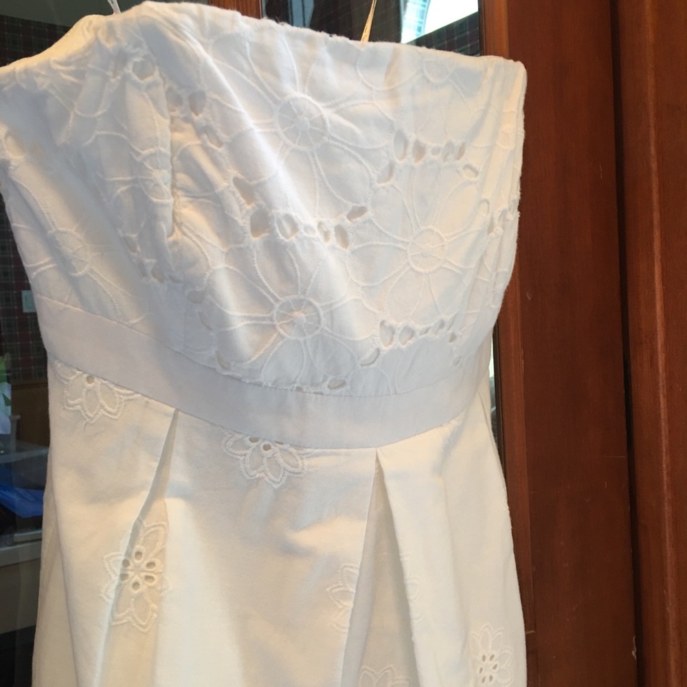 Lilly Pulitzer White Pleated Strapless Sundress - Picture 5 of 16